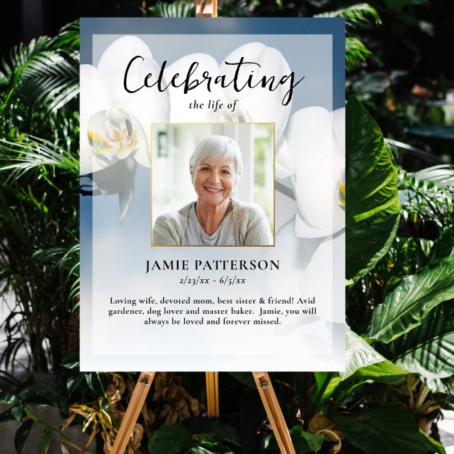 Poster Celebração da Vida da Flor de Orquídea Foto, Funer (Criador carregado)