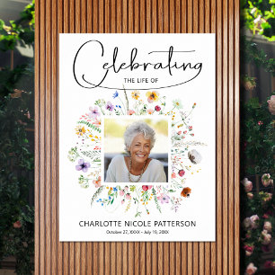 Poster Celebração da Vida de Flores Silvestres Modernas F