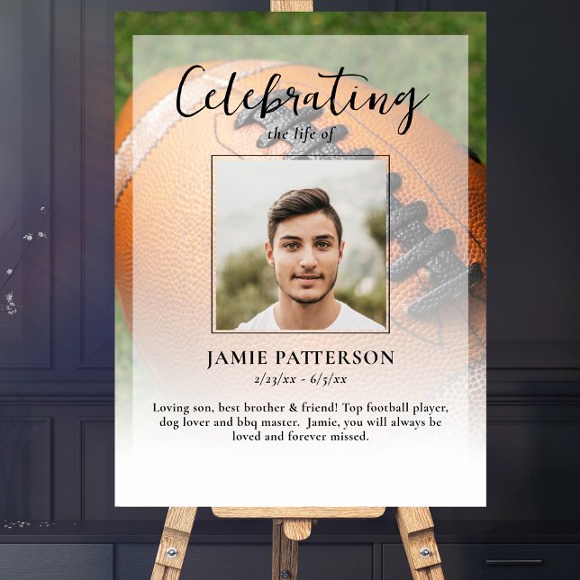 Poster Celebração da Vida de Jogador de Futebol Foto Fune (Criador carregado)