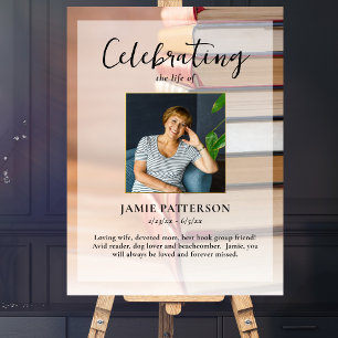 Poster Celebração da Vida do Amante de Livros Sua Foto Fu