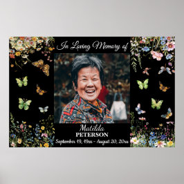 Poster Celebração da Vida Flores Silvestres Borboletas