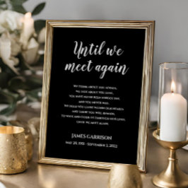 Poster Celebração da Vida Poema Preto Até Nos Encontrarmo