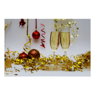Póster Celebração de Ano Novo SlipperyJoe's champagne spa