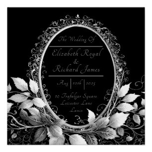Póster celebração de eterno de casamento de gravata negra