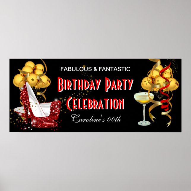 Póster Celebração de Festa de aniversário de Banner Verme (Frente)