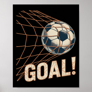 Poster Celebração de Gol de Futebol Vintage Bola de Futeb
