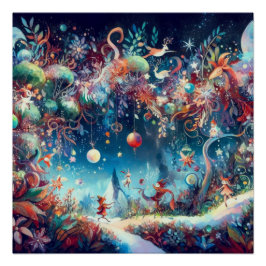 Póster Celebração de natal Wimsical