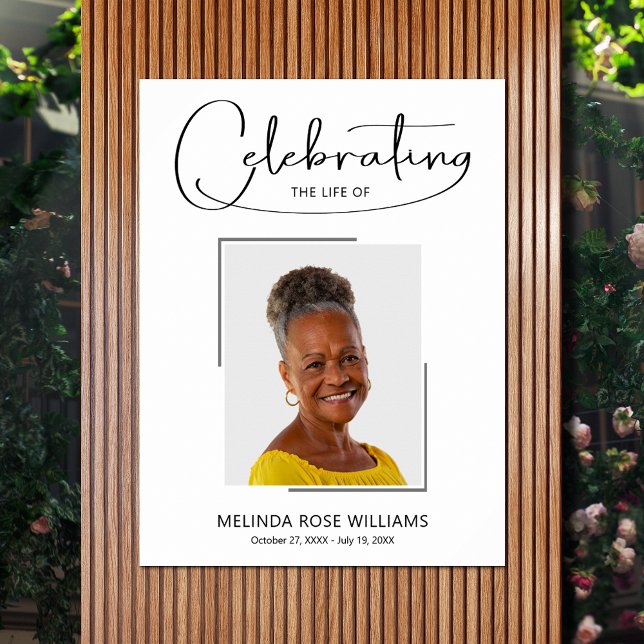 Poster Celebração de Óbito Foto da Vida (Celebration of Life photo memorial funeral poster - INSTANT DOWNLOAD or PRINTED (framed, too))