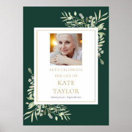 Poster Celebração de Vida em Fotografia Verde Esmeralda
