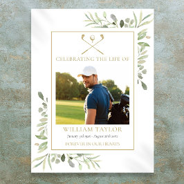 Poster Celebração de Vida no Funeral de Golfista Foto
