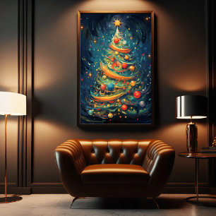 Poster Celebração de Whimsy: Árvore de Natal Whimsical