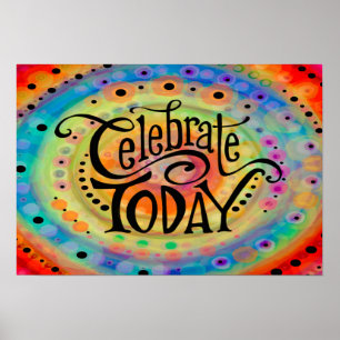 Poster Celebração divertida e alegre hoje