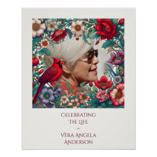 Póster Celebração do Cardeal Vermelho da FOTO da Vida