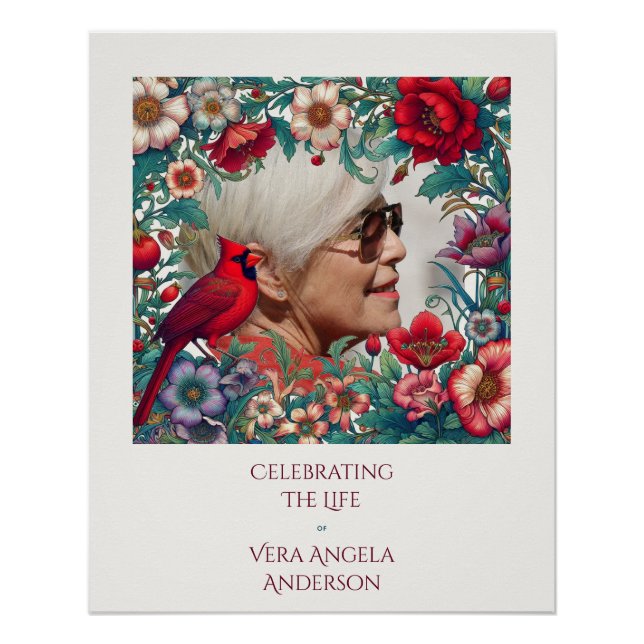 Póster Celebração do Cardeal Vermelho da FOTO da Vida (Frente)