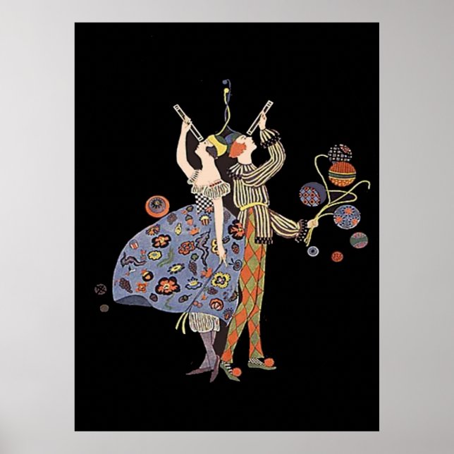 Poster Celebração do Casal do Partido Art Deco (Frente)