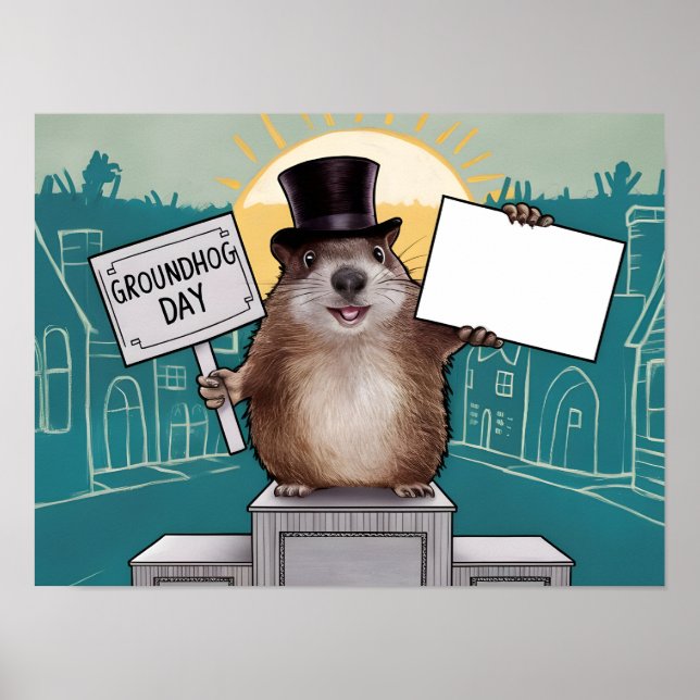 Poster Celebração do Dia da Marmota (Frente)