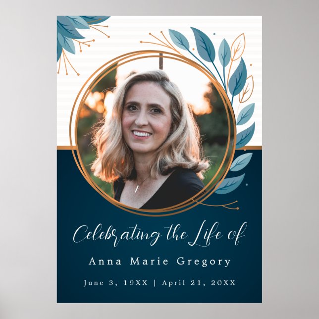 Poster Celebração do Funeral Memorial da Foto Bronze da V (Frente)