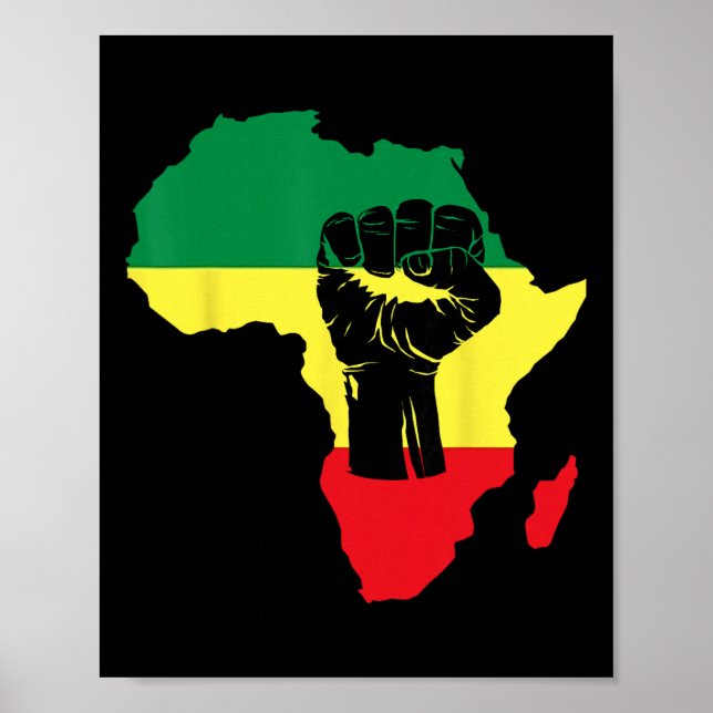 Poster Celebração do Mês da História Negra Mapa Africano  (Frente)