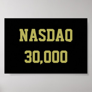Poster Celebração do NASDAQ 30000 no Mercado de Ações