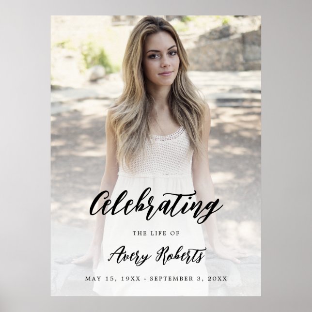 Poster Celebração do Símbolo de Foto de Caligrafia Elegan (Frente)