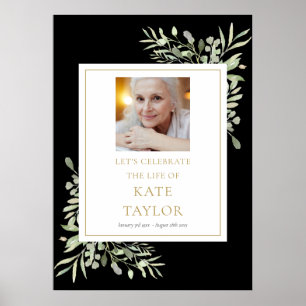 Poster Celebração do Sinal de Vida em Verde Dourado Negro