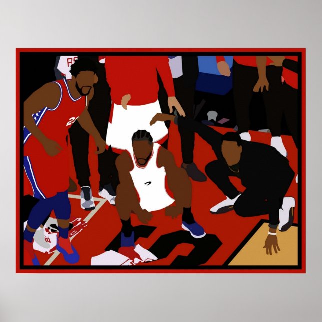 Poster Celebração do Vencedor do Jogo Kawhi Leonard (Frente)