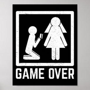 Poster Celebração dos Padrinhos Game Over Casamento Bebid