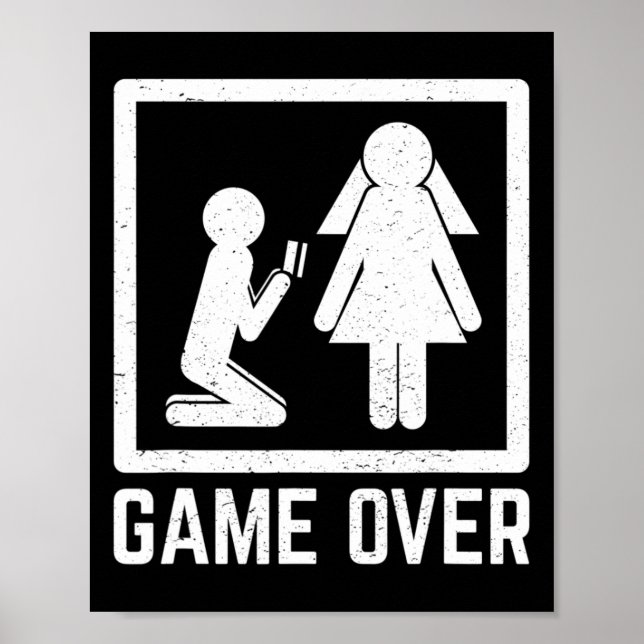 Poster Celebração dos Padrinhos Game Over Casamento Bebid (Frente)