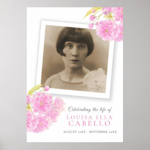 Poster Celebração fúnebre da vida foto de flor de cerejei