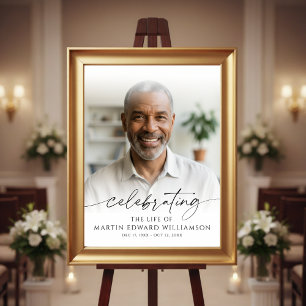 Poster Celebração Funeral de Memória Fotográfica da Vida