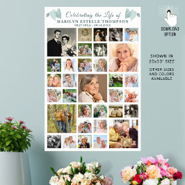 Poster Celebração Memorial 33 Botânica de Colagem de Foto