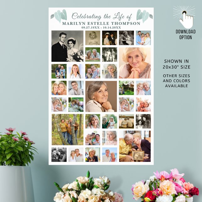 Poster Celebração Memorial 33 Botânica de Colagem de Foto (Criador carregado)