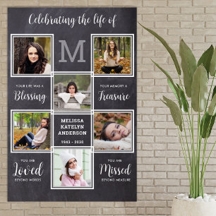 Poster Celebração Rústica De Memória Da Vida Única 6 Foto