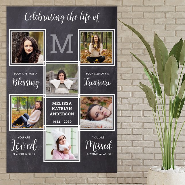 Poster Celebração Rústica De Memória Da Vida Única 6 Foto (Criador carregado)