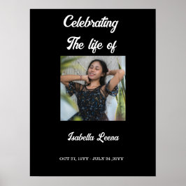 Poster Celebração Simples de Funeral de Memória de Vida F
