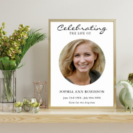 Poster Celebração Simples do Memorial Funeral Fotográfico