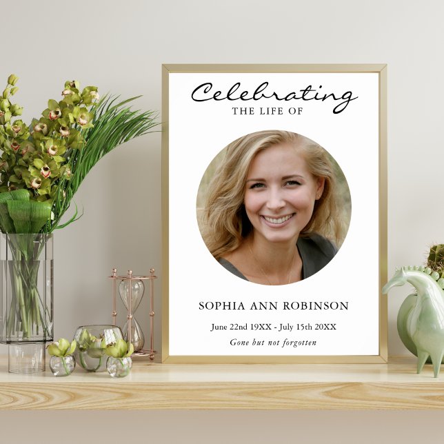 Poster Celebração Simples do Memorial Funeral Fotográfico (Criador carregado)