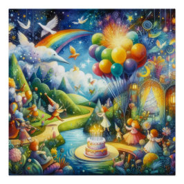 Póster Celebração Wimsical de Aniversário