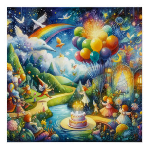 Póster Celebração Wimsical de Aniversário