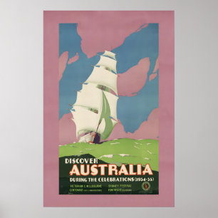 Poster Celebrações de Descoberta da Austrália de 1934 Est