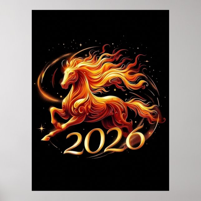 Poster Celebrações do Ano Chinês do Cavalo 2026 (Frente)