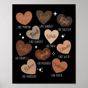Poster Celebrando a História Negra Com Hea Líder Educado