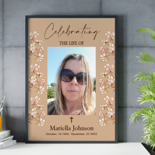 Poster Celebrando a vida Cartaz de Funeral de Mulher