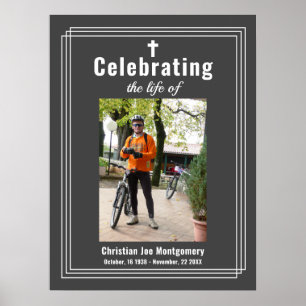 Poster Celebrando a vida Cinza Foto Funeral