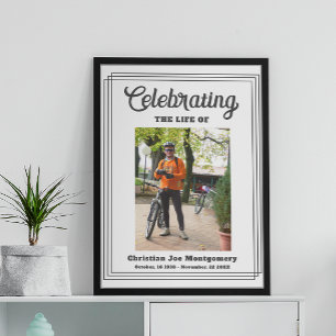 Poster Celebrando a vida Cinza Foto Funeral