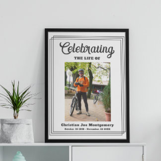 Poster Celebrando a vida Cinza Foto Funeral