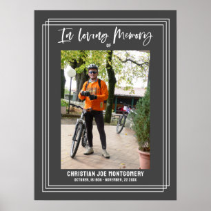 Poster Celebrando a vida Cinza Foto Funeral