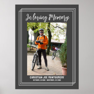 Poster Celebrando a vida Cinza Foto Funeral