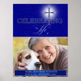 Poster Celebrando a Vida Cruz Cristã Azul Foto