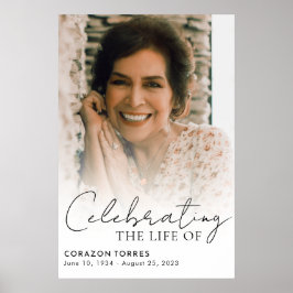Poster Celebrando a Vida de Nome Foto Funeral